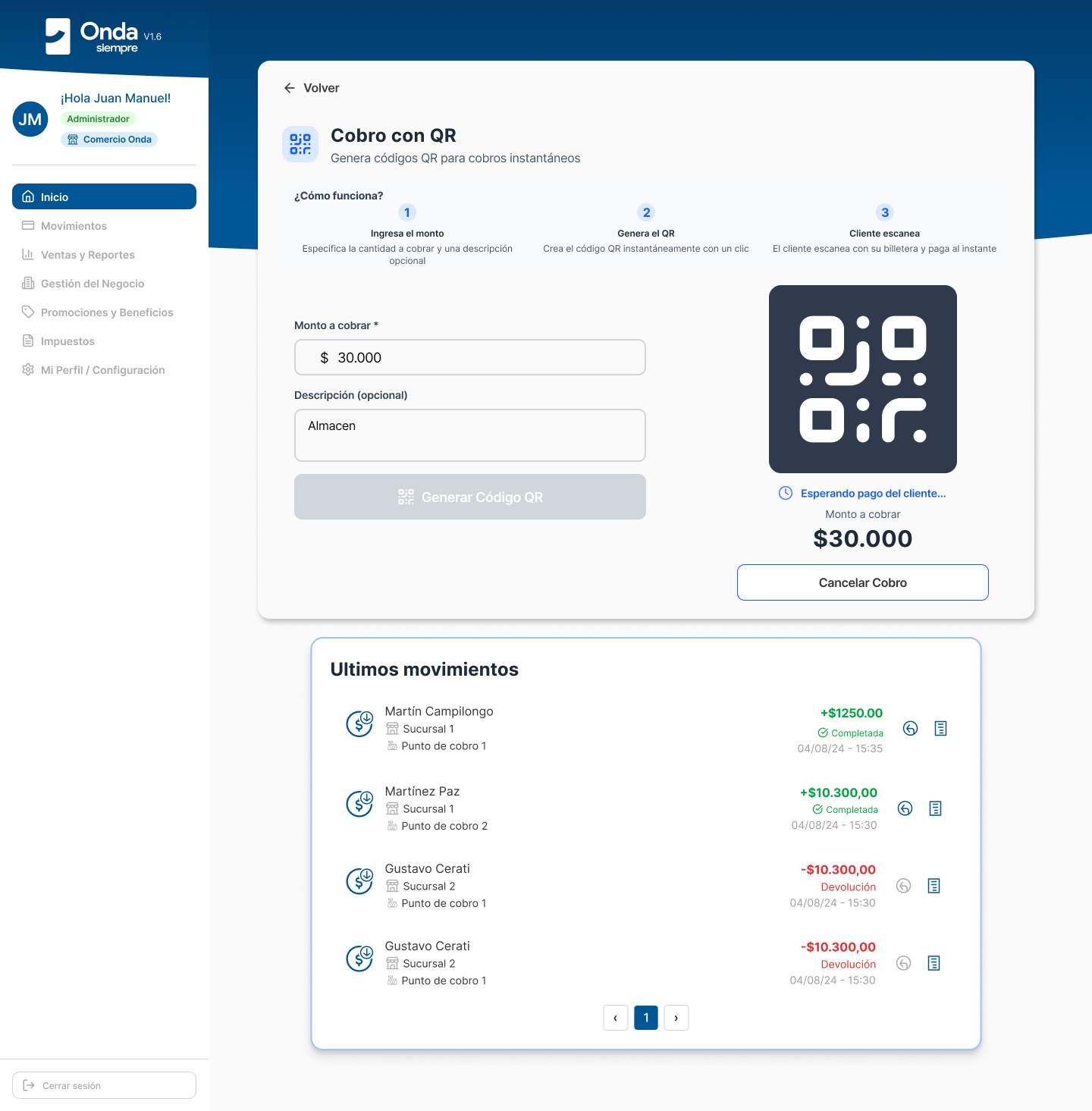 Cobrá con QR en segundos